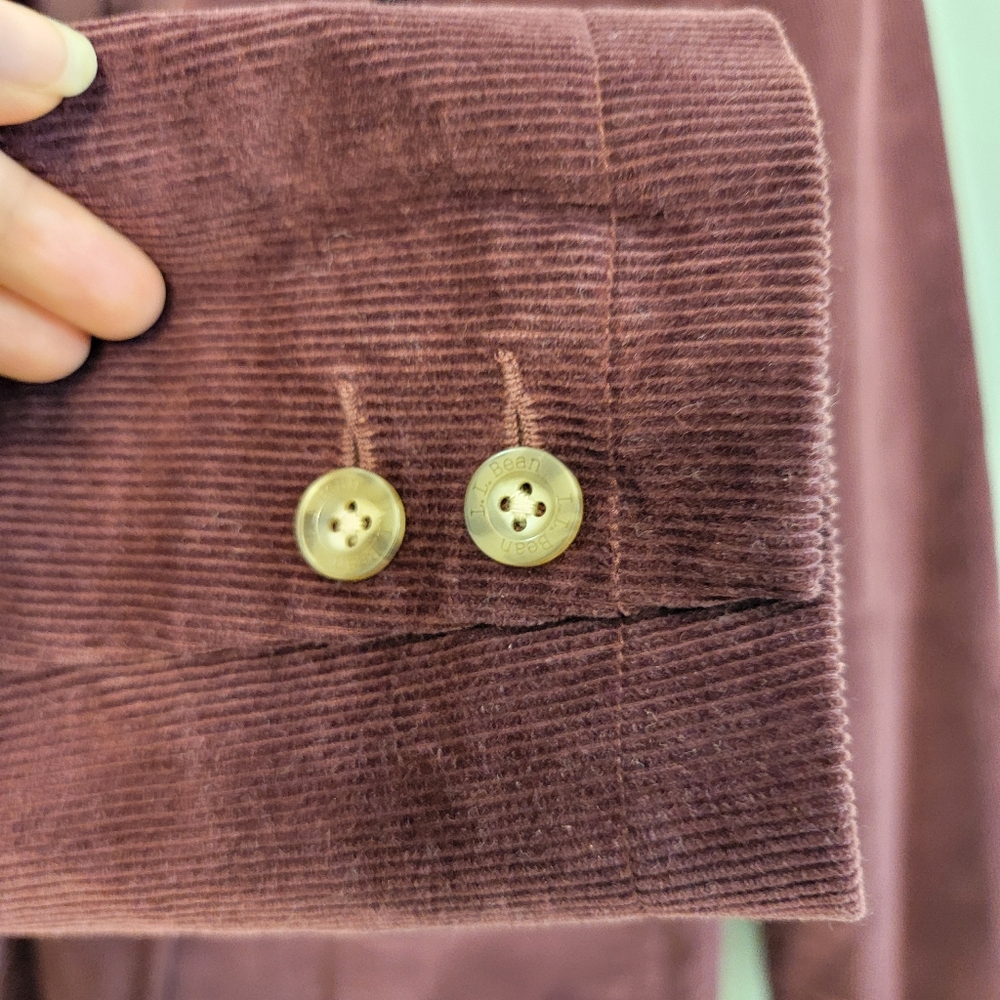 L.L. Bean Womens Deep Wine Size 18 Classic Corduroy Farmhouse Country Jacket‎ - Picture 8 of 12